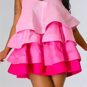 Ruffled bikini strap dress